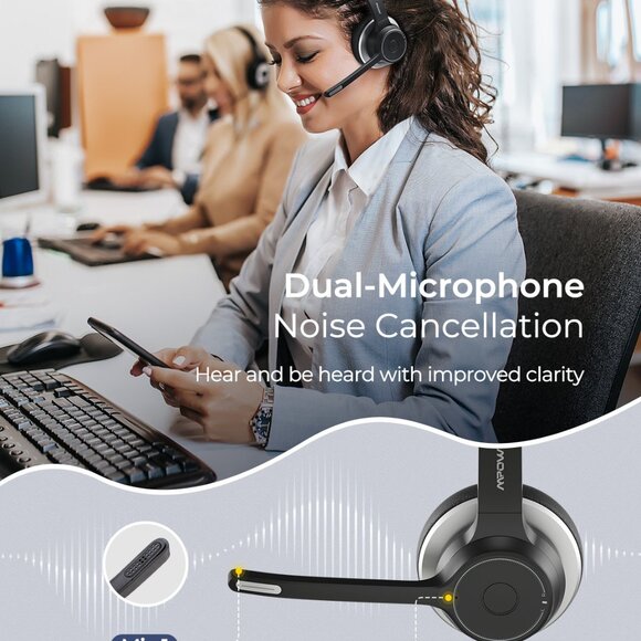 Mpow HC5 V5.0 Bluetooth Headset with Dual Mic - Picture 10 of 14